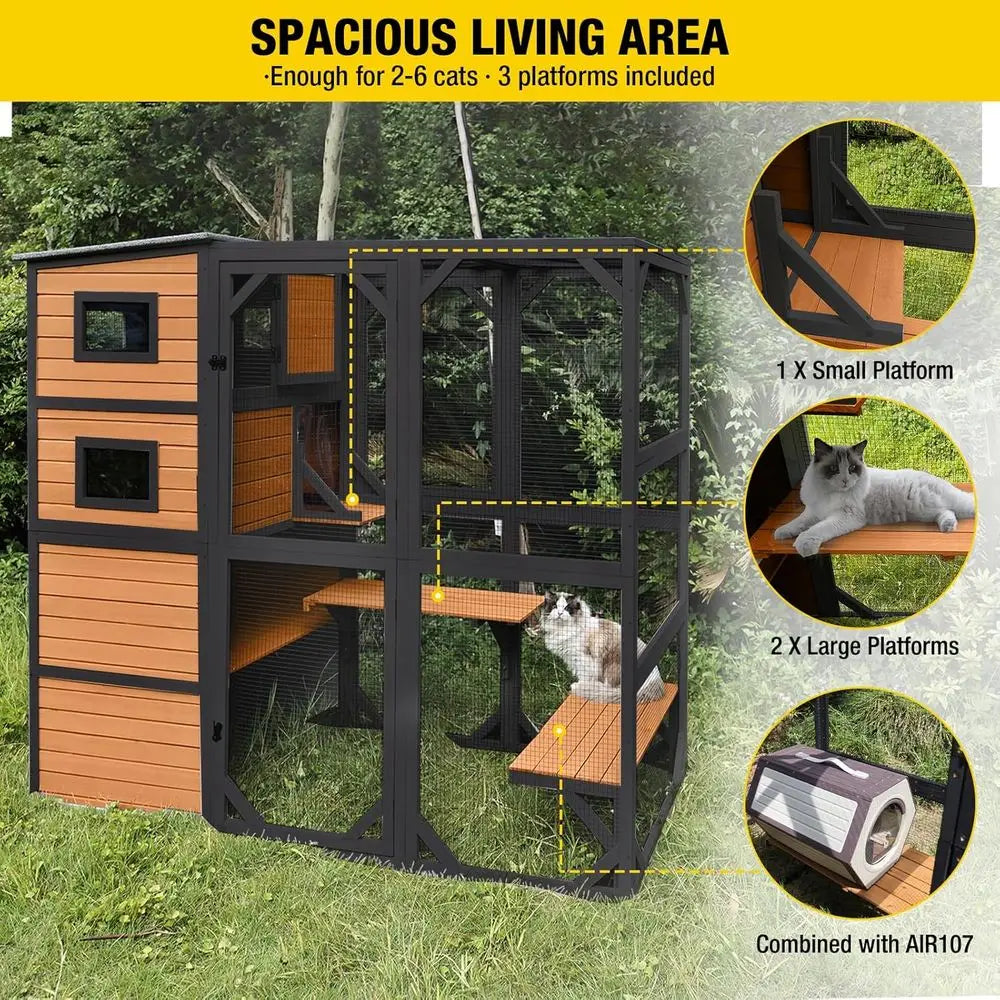 4-Tier Cat Enclosure ,Indoor or Outdoor Use
