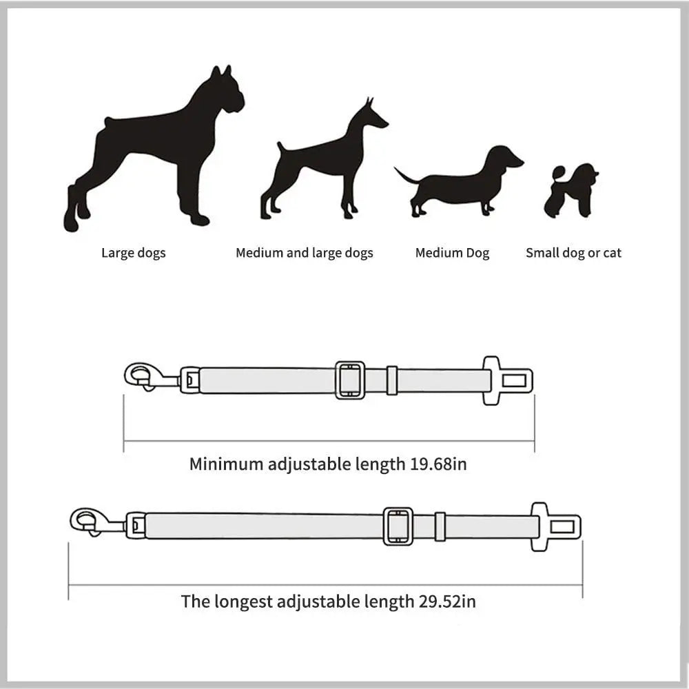Adjustable Durable Pet Car Seat Belt   ,   Dog Harness Lead Clip
