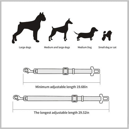Adjustable Durable Pet Car Seat Belt   ,   Dog Harness Lead Clip