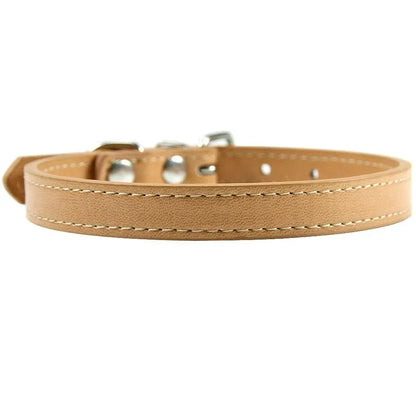 Colorful Leather Cat Dog Collar Cute Adjustable