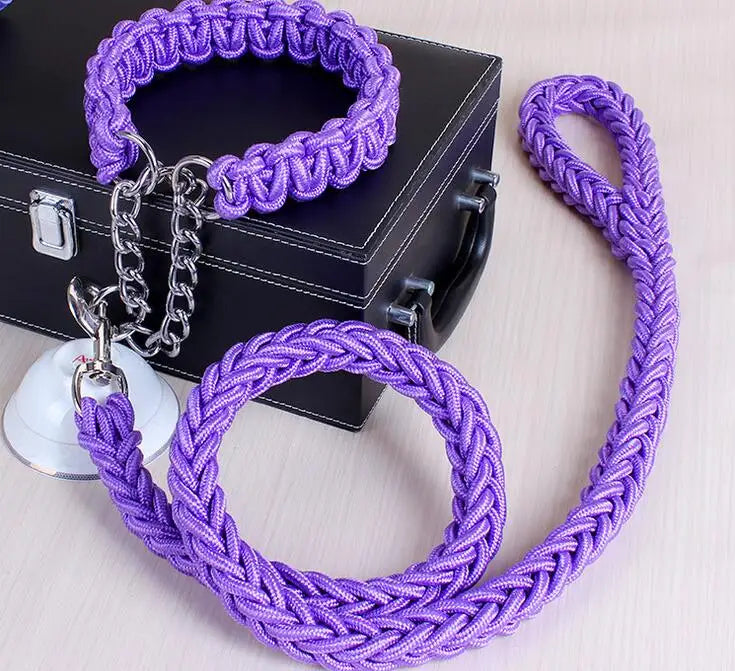 Double Strand Rope Large Dog Leashes Metal P Chain Buckle