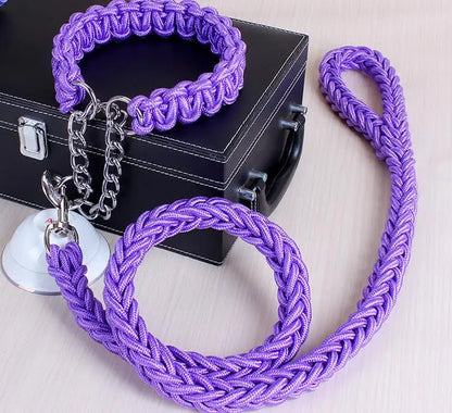 Double Strand Rope Large Dog Leashes Metal P Chain Buckle