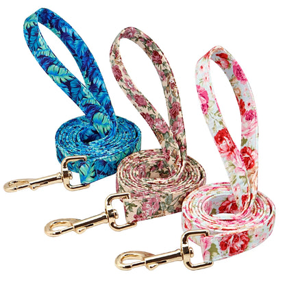 Printed Dog Collar Leash Set Customized  Engraved Nameplate