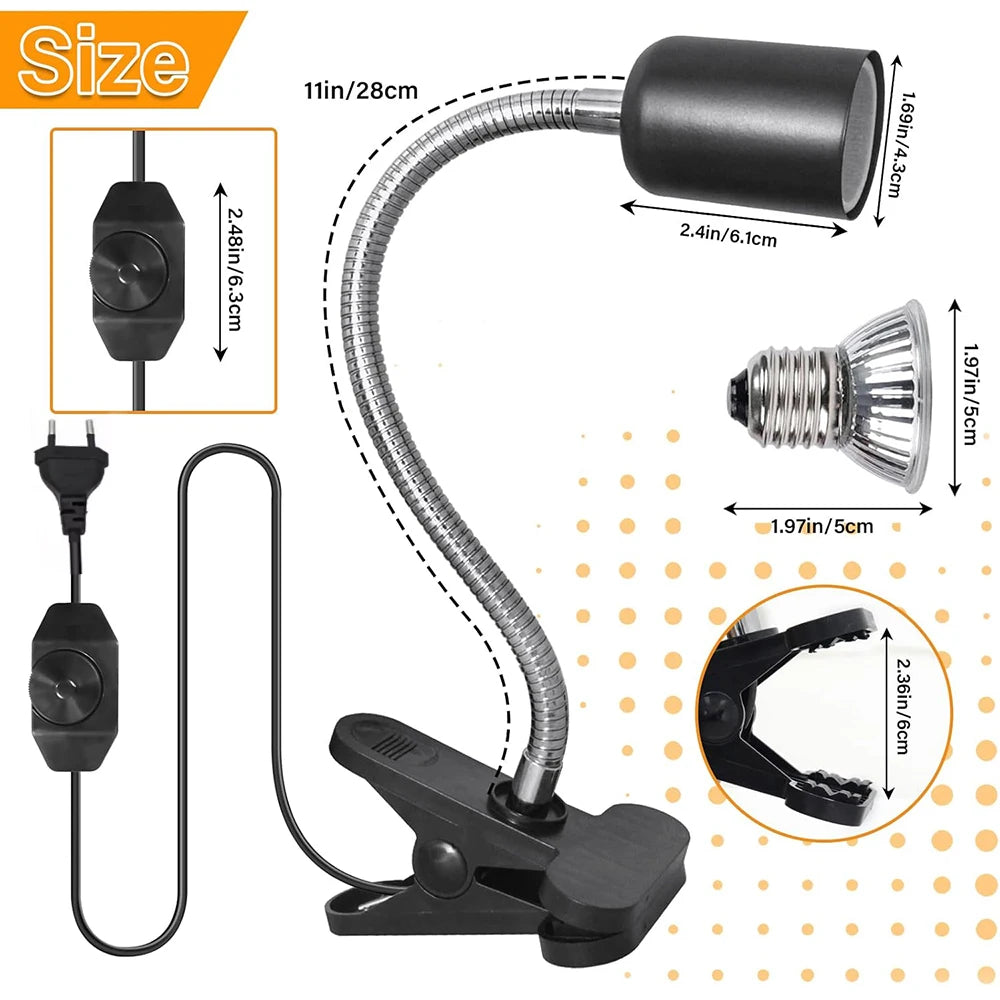 Reptile Heat Lamp 50W
 Simulated Sunlight