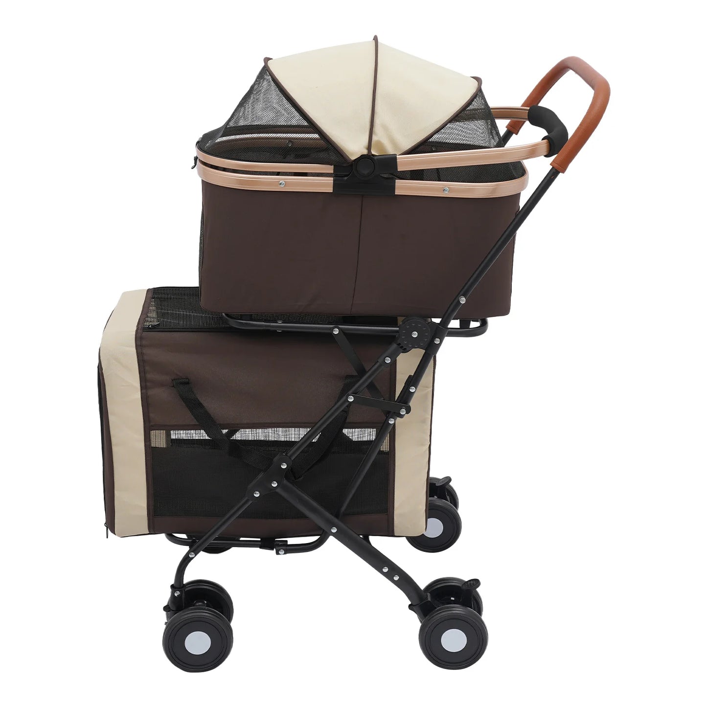 3-in-1 Multifunctional Pet Stroller Foldable with 2 Pet Carriers