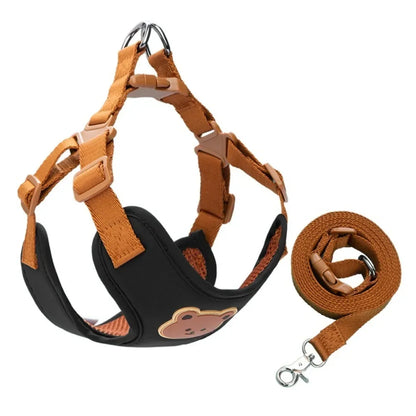 Cute Pet Harness Leash Anti-Escape Adjustable For Small Medium Dog Cat