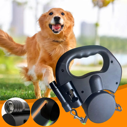 Double Headed  , LED Light Dog Walking Leash Retractable Dog Leash