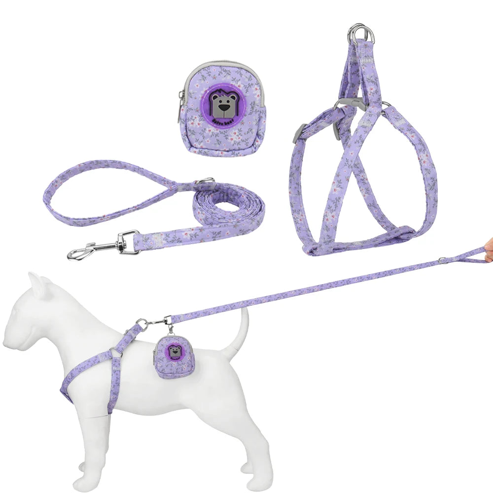 Leash Set , Dog Backpack Chest Harness Adjustable for Small Medium Dogs Cats