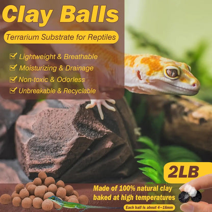 2 LBS Natural Clay Pebbles - Substrate for Terrariums