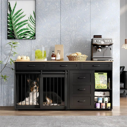 Dog crate funiture with storage,