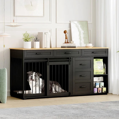 Dog crate funiture with storage,