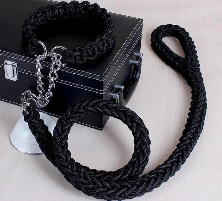 Double Strand Rope Large Dog Leashes Metal P Chain Buckle