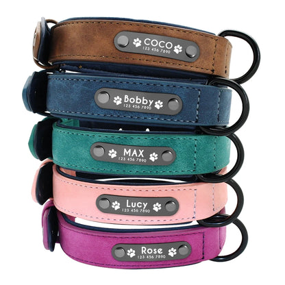 Leather Dog  Collars and Leash Set Durable Leather Collar Lead