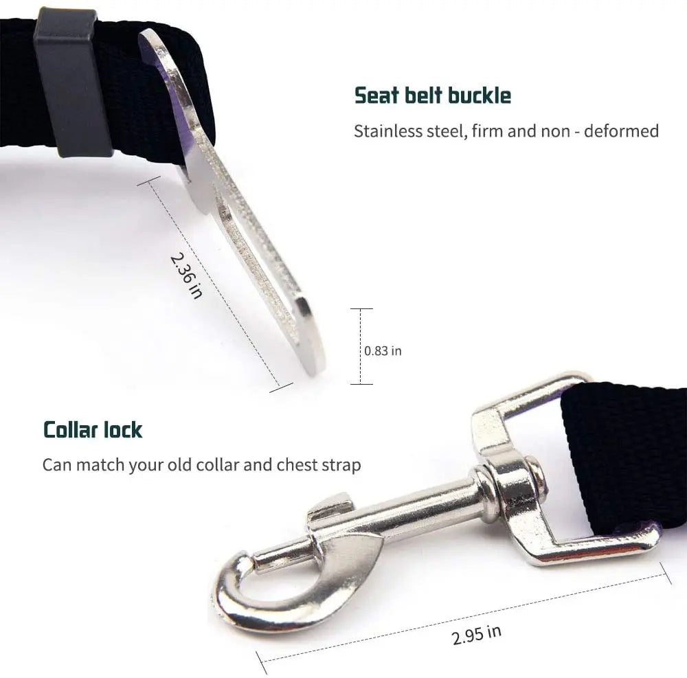 Adjustable Durable Pet Car Seat Belt   ,   Dog Harness Lead Clip