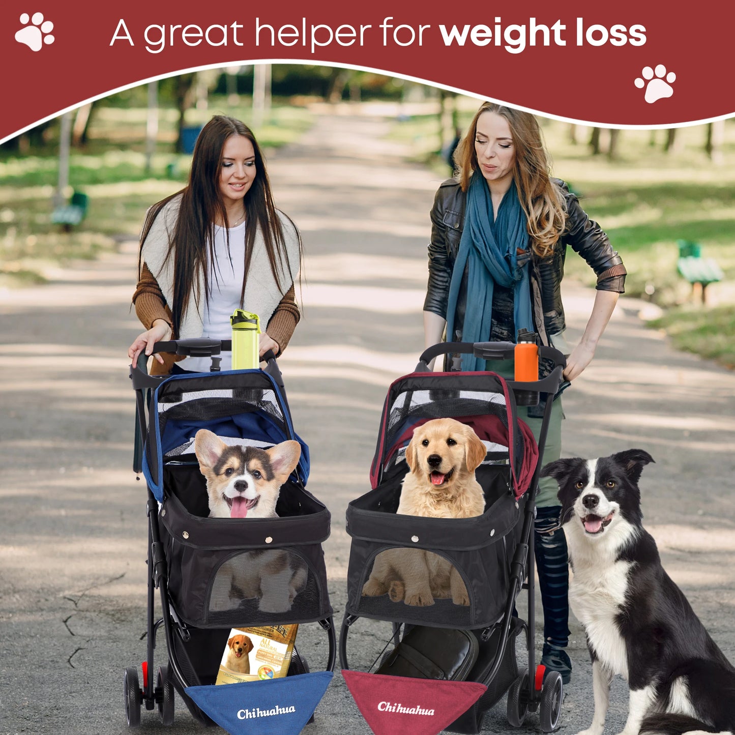 Pet Stroller ,3 Wheels Foldable with  Mesh Canopy 
Outdoor Travel