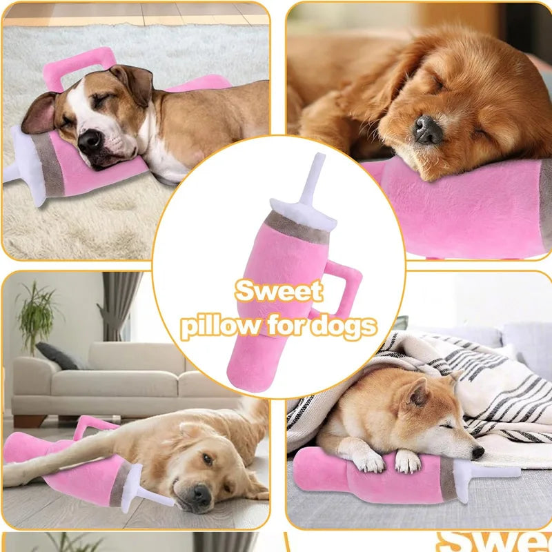 Safe Squeaky Dog Cup Toy Pink - Durable Chew Toy