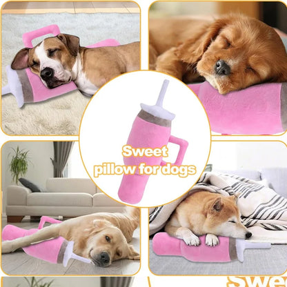 Safe Squeaky Dog Cup Toy Pink - Durable Chew Toy