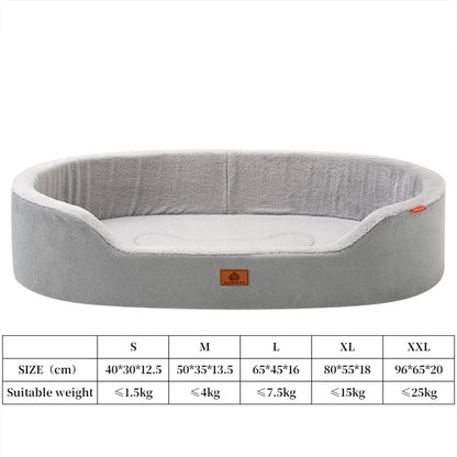 Orthopedic Waterproof Dog Couch Sofa Bed – Winter Warm Pet Bed for Small Medium & Large Dogs, Light Gray (S–XXL)