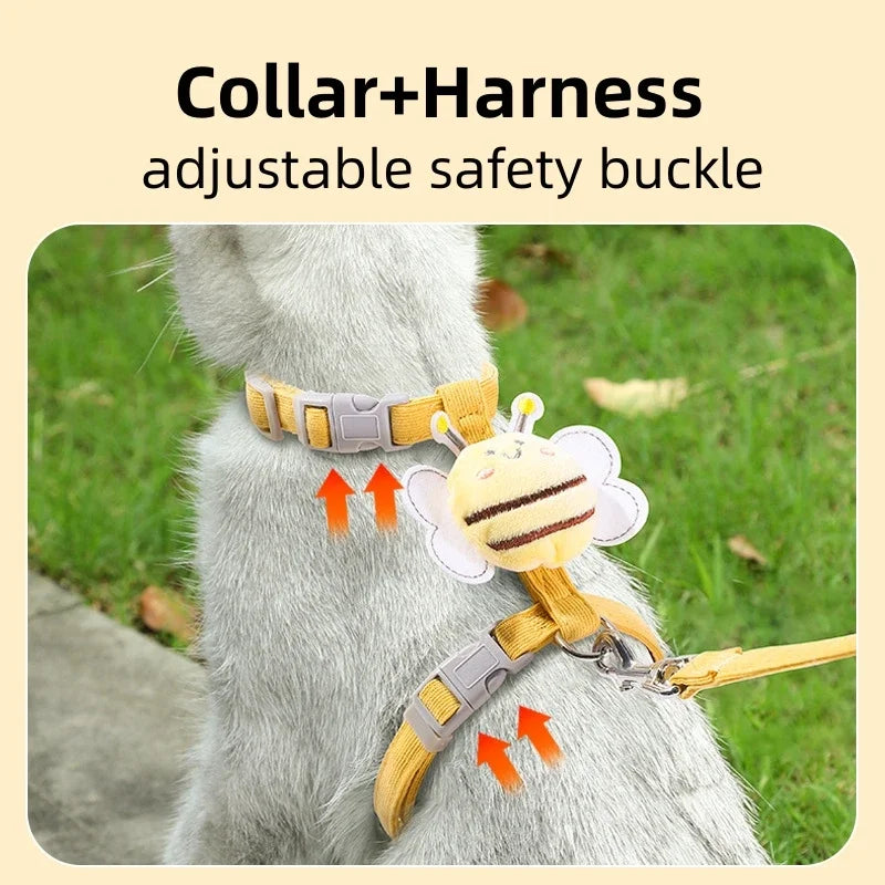Cat Small Dog Harness Leash Collar Outdoor Walking