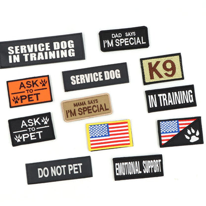 12 Pieces Tactical Patch Bundle For Dog  Name ID Sticker