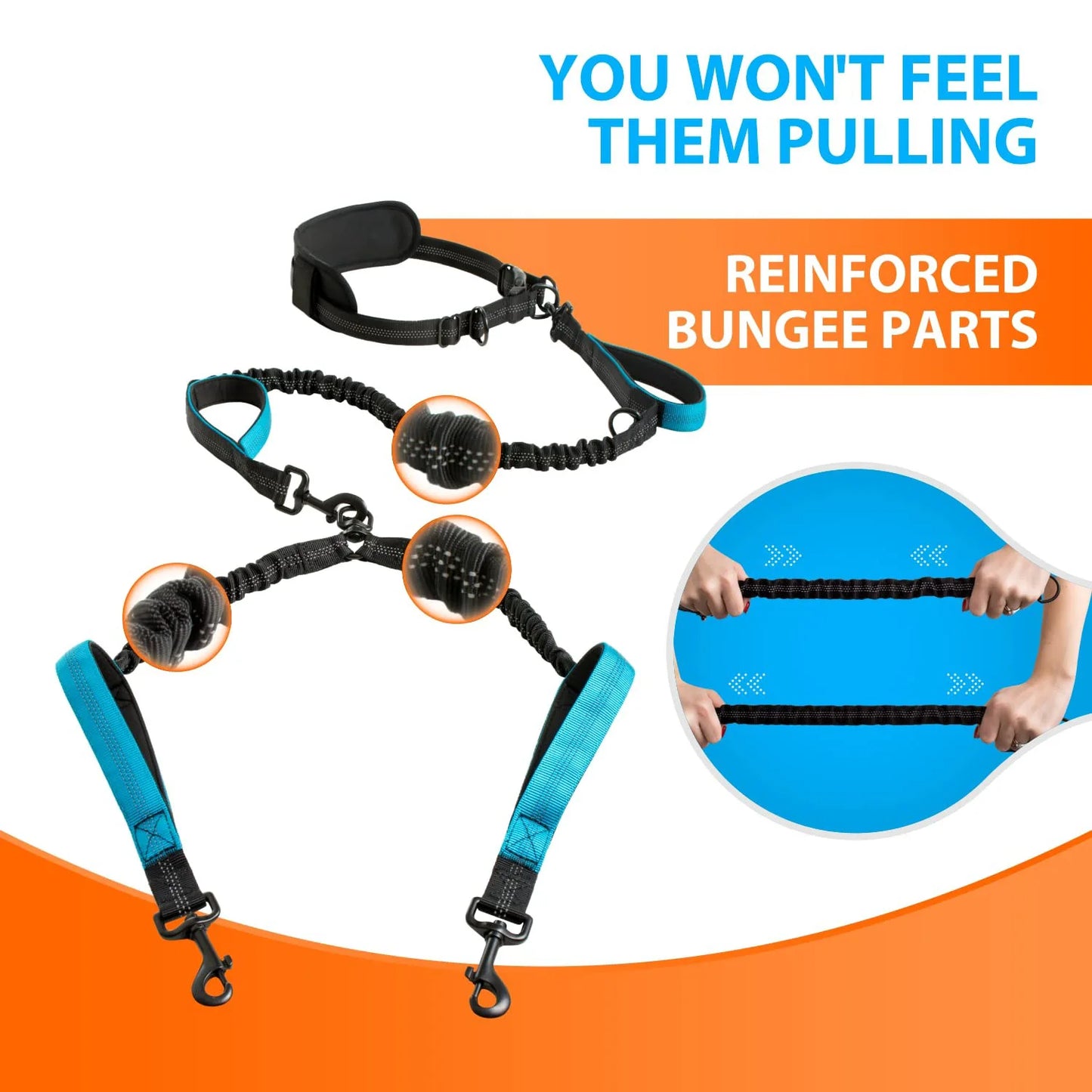 Explosion-Proof  Pet Leash One-Hand Drag Two-Walking Rope Running Dog