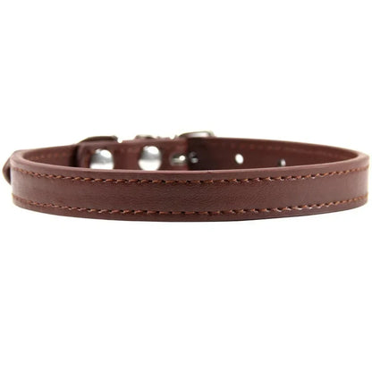 Colorful Leather Cat Dog Collar Cute Adjustable