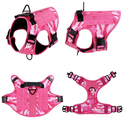Dog Harness For Large Medium Dogs Leash Adjustable Tactical Training Vest