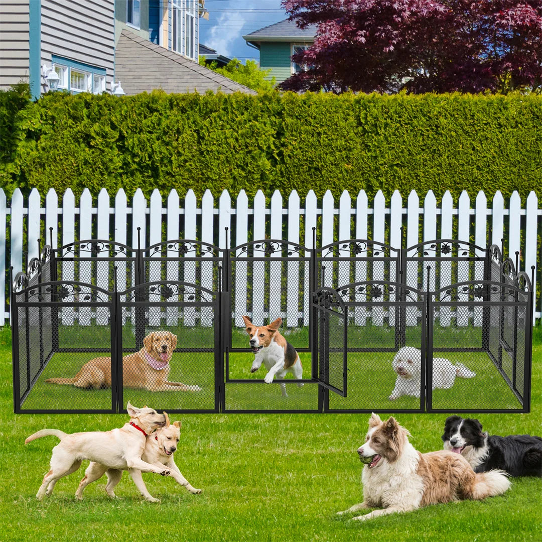 8 Panels DIY Heavy Duty Dog Playpen Pen Outdoor Indoor Dog Puppy