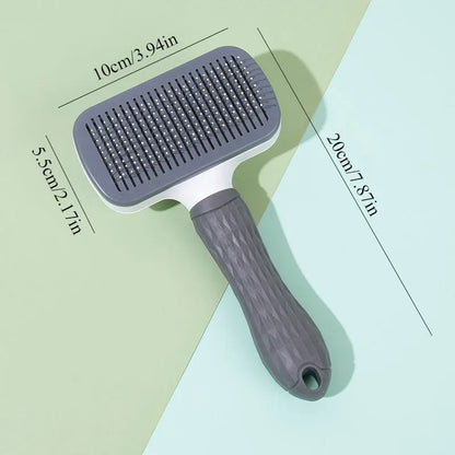 Self-Cleaning Slicker Comb with Round-Tip Bent Needles,