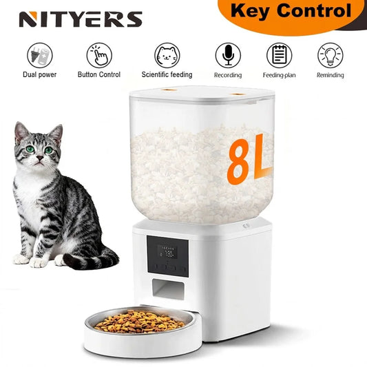 Automatic  Feeder, Smart Pet Food Dispenser with Key Control,
