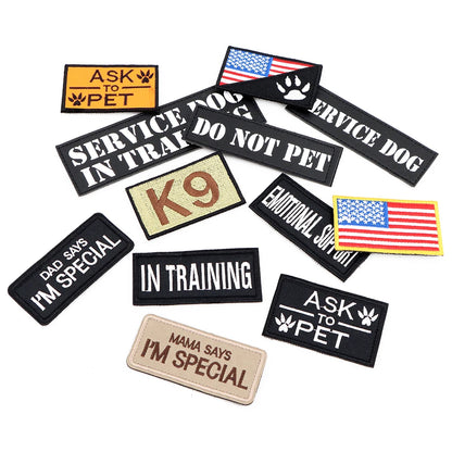 12 Pieces Tactical Patch Bundle For Dog  Name ID Sticker