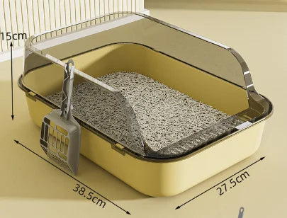 Semi-Enclosed Cat Litter Box  High Sides