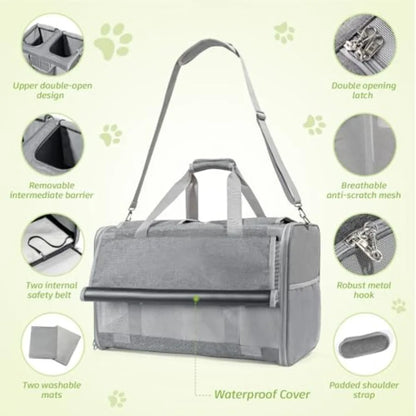 Extra Large Cat Carrier for 2 Cats, 24x14x16in