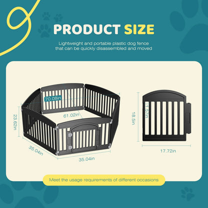 Dog Playpen 6 Panel 24IN Expandable