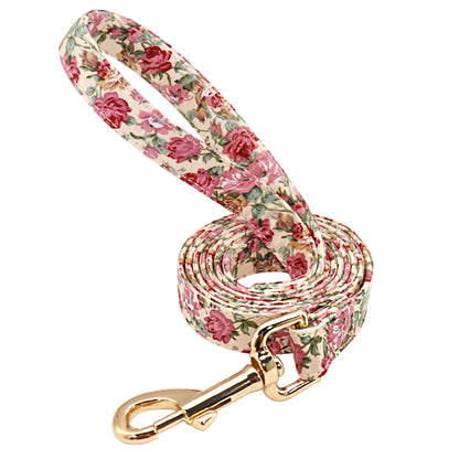 Printed Dog Collar Leash Set Customized  Engraved Nameplate