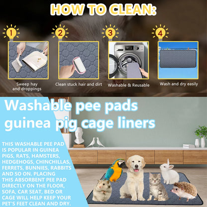 Guinea Pig Cage     Lining Washable   Non slip Urinary Pad