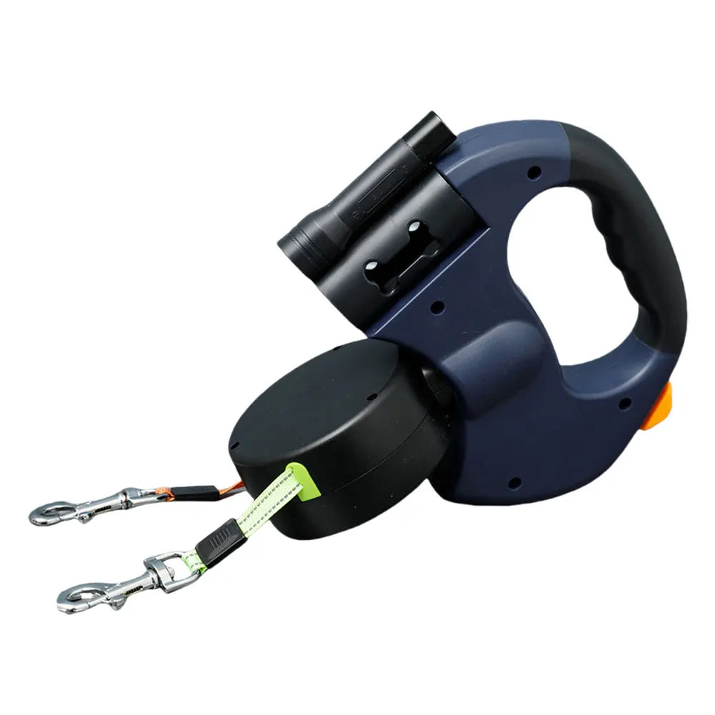 Double Headed  , LED Light Dog Walking Leash Retractable Dog Leash