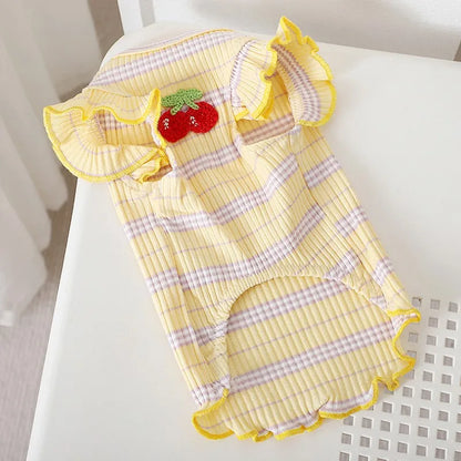 Puppy Summer Clothes Pet Outfit ,     Dog Dress  -  Cat Vest   -    Chihuahua Bichon Yorkie Suspenders Skirt