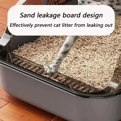 Semi-Enclosed Cat Litter Box  High Sides