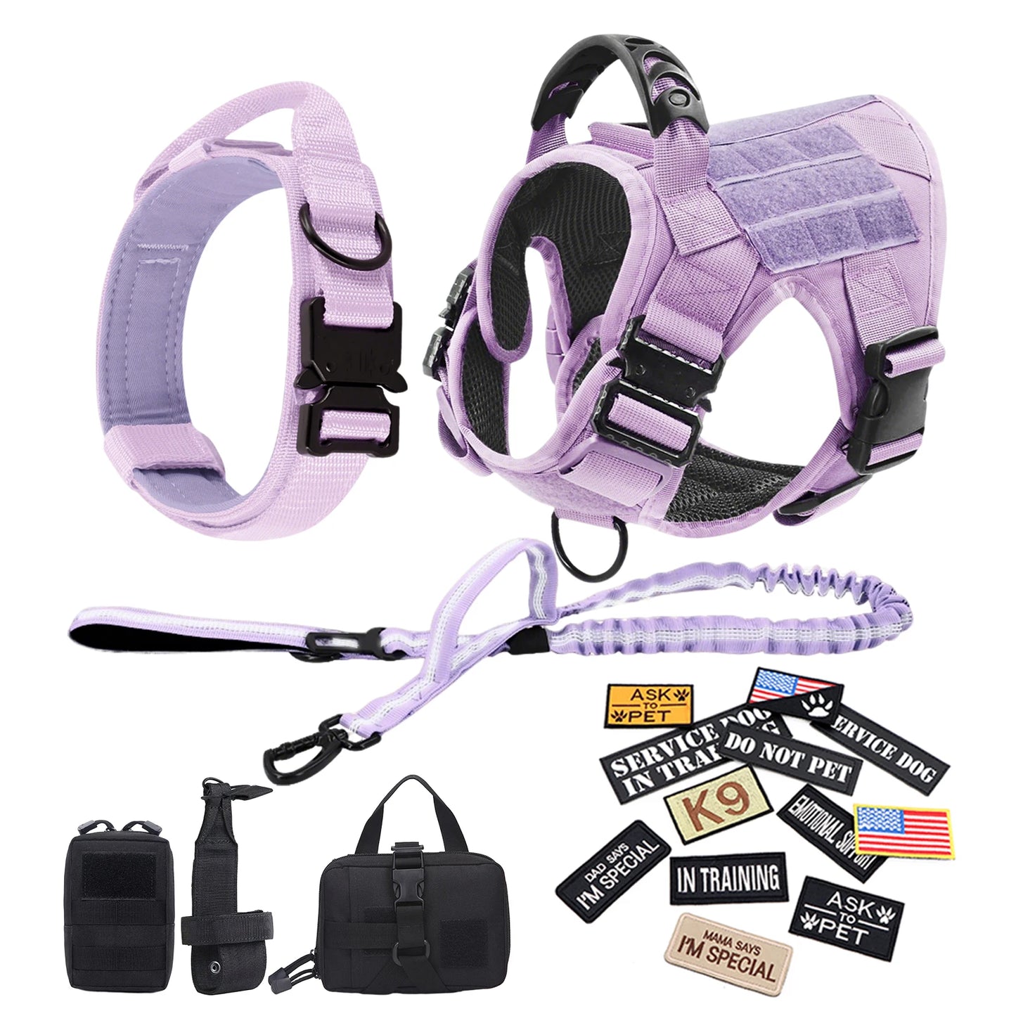 Dog Harness For Large Medium Dogs Leash Adjustable Tactical Training Vest