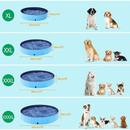 Large Foldable Dog Pool – Collapsible - Pet Bath Tub,