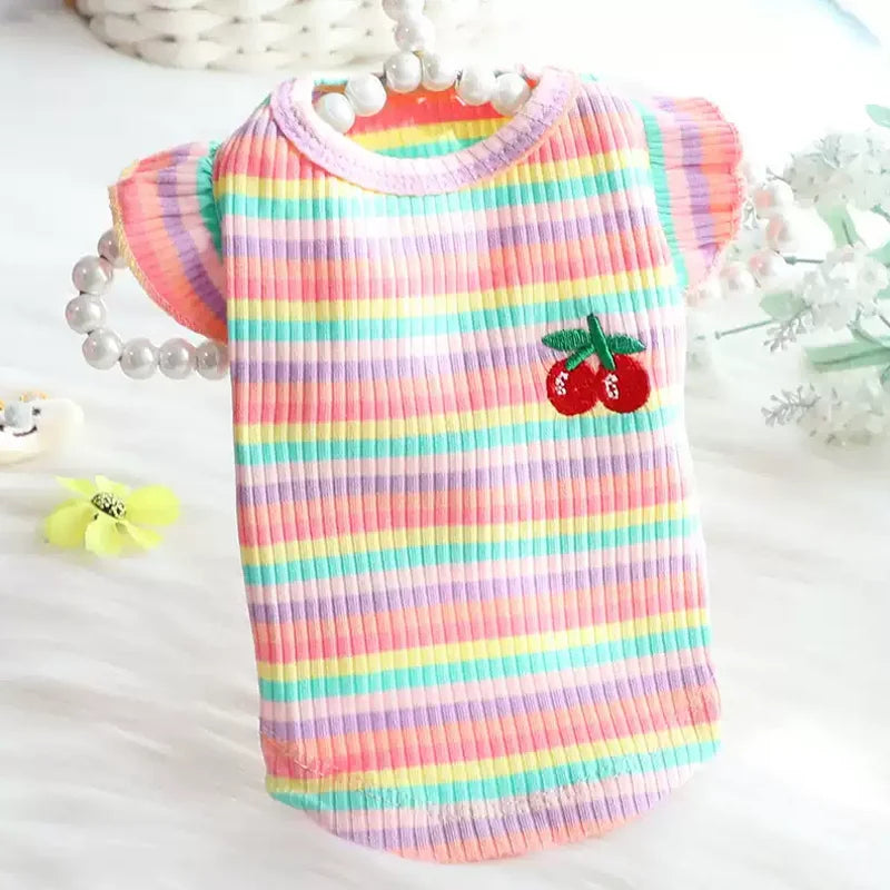 Puppy Summer Clothes Pet Outfit ,     Dog Dress  -  Cat Vest   -    Chihuahua Bichon Yorkie Suspenders Skirt