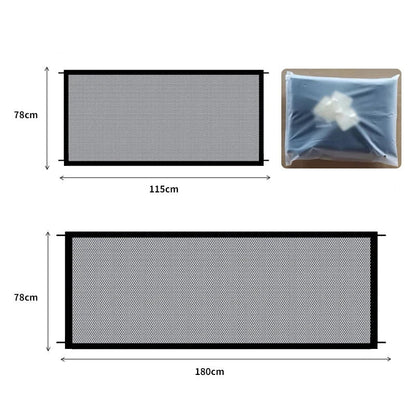Pet Dog Safety Barrier Fence – Folding Mesh Gate with 4 Hooks for Stairs & Doorways