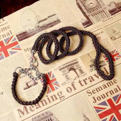 Double Strand Rope Large Dog Leashes Metal P Chain Buckle