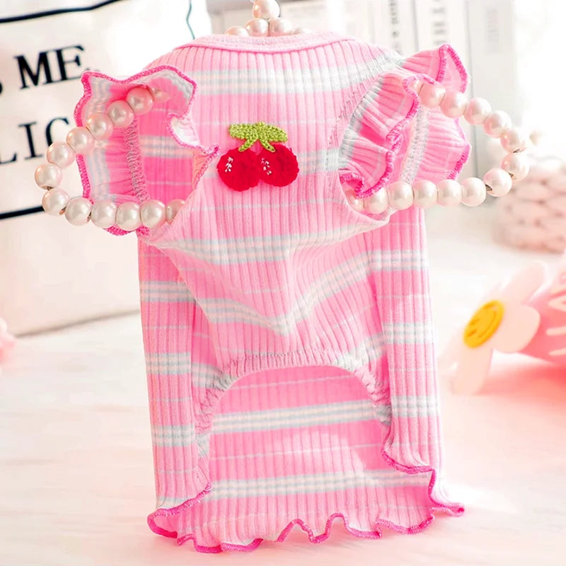 Puppy Summer Clothes Pet Outfit ,     Dog Dress  -  Cat Vest   -    Chihuahua Bichon Yorkie Suspenders Skirt