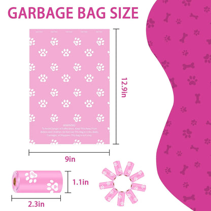 Lavender Scented Dog Poop Bags  Cute Paw Print  Dog Pick Up Bags,