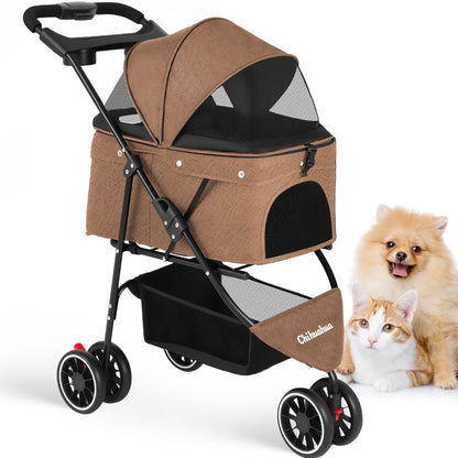 Pet Stroller ,3 Wheels Foldable with  Mesh Canopy 
Outdoor Travel