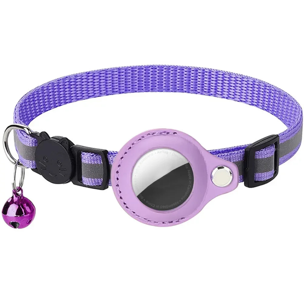 Reflective Cat Collar with Apple Air-Tag Holder