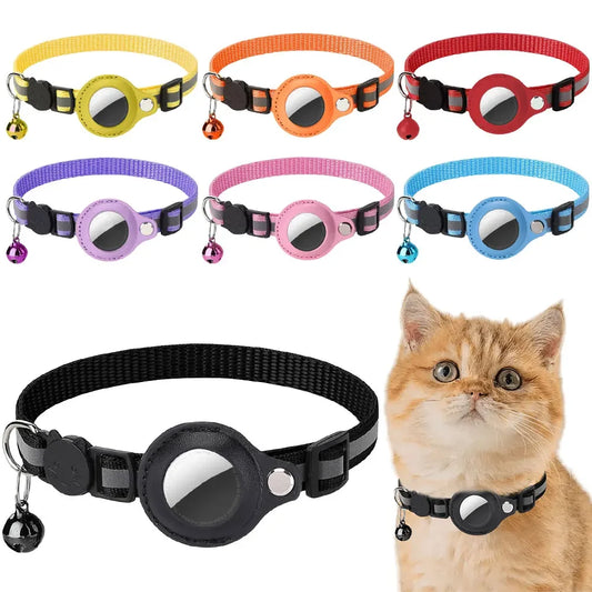 Reflective Cat Collar with Apple Air-Tag Holder