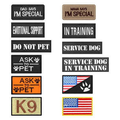 12 Pieces Tactical Patch Bundle For Dog  Name ID Sticker